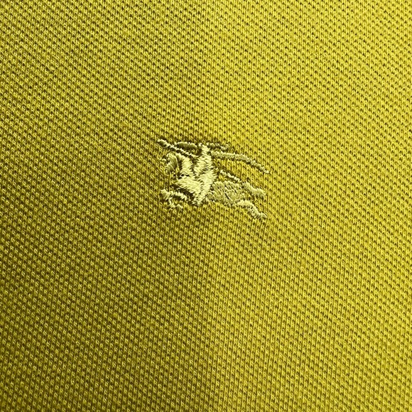 Burberry Women's Citrine Yellow Polo Shirt Short Sleeve Nova Check Trim Size L - Picture 5 of 12